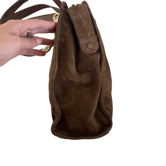 Authentic Vintage Chanel Timeless Chain Brown Suede Shoulder Bag - Picture 11 of 16